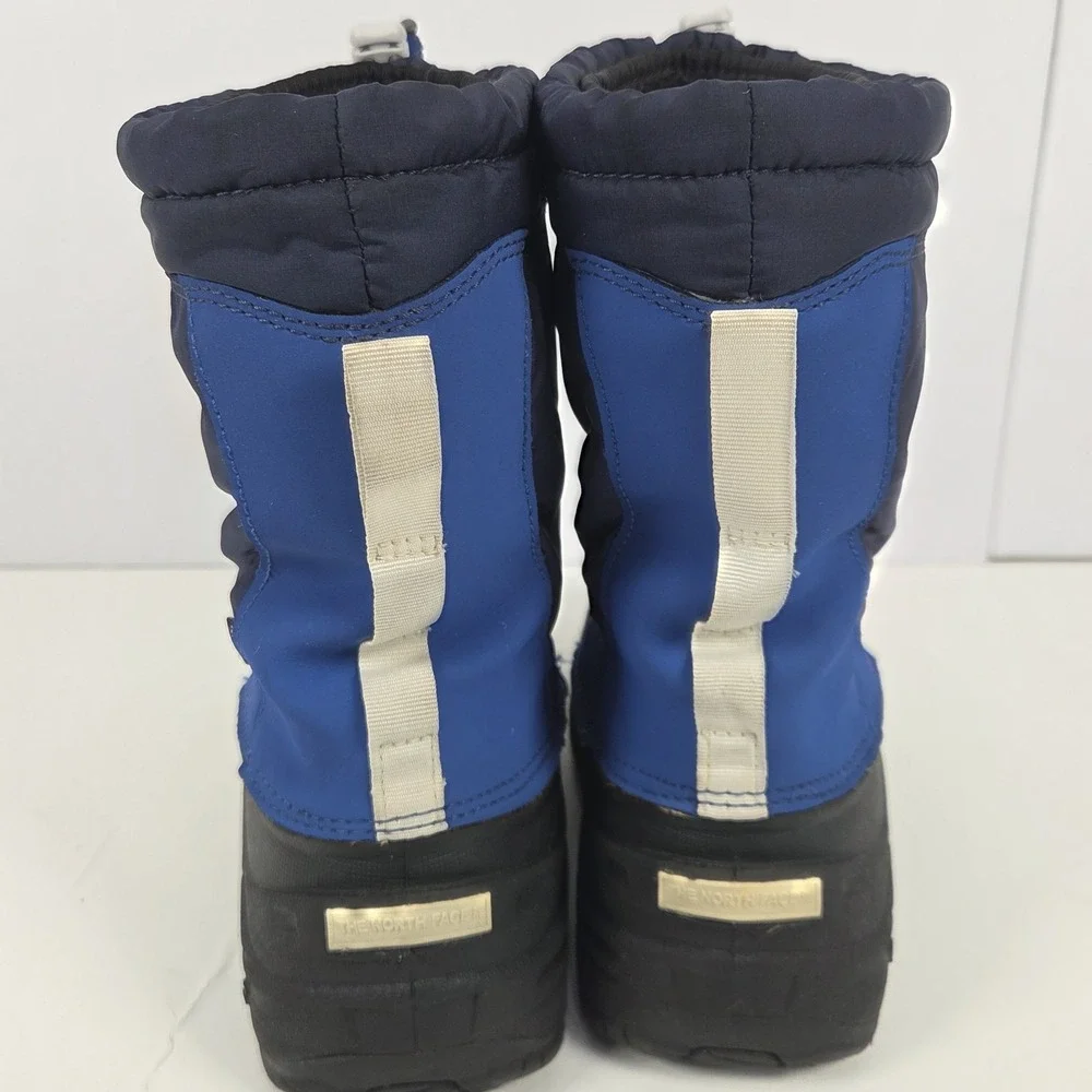 The North Face Boys Snow Boots Blue/Black Drawstring Rubber Sole US 5  EU 37